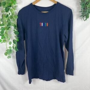 4/$25 TOKYO embroidered long sleeve shirt L